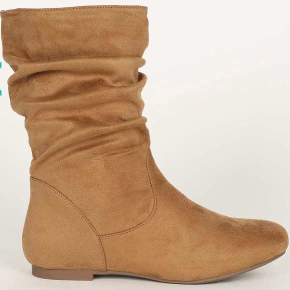 Western Chic Almond Toe Pull On Slouchy Tall Boots - Picture 5 of 5